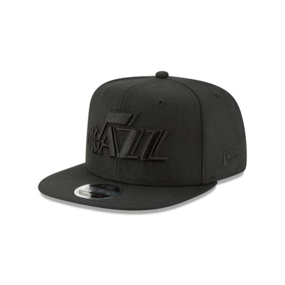 Utah Jazz Gorra | New Era NBA Black On Black High Crown 9fifty Snapback Cap Mexico - Negros
